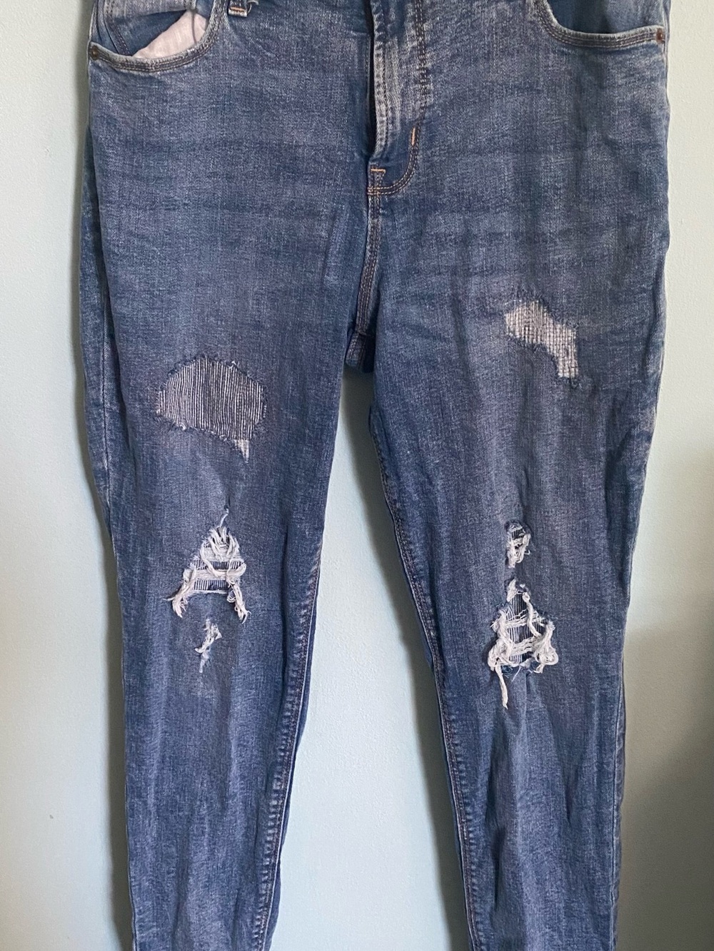 Old Navy Blue Ripped Skinny Jeans